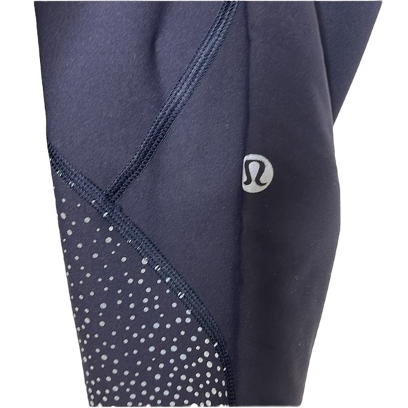Lululemon Tight Stuff High-Rise Navy Cropped Leggings Women Size 6 - Picture 2 of 6